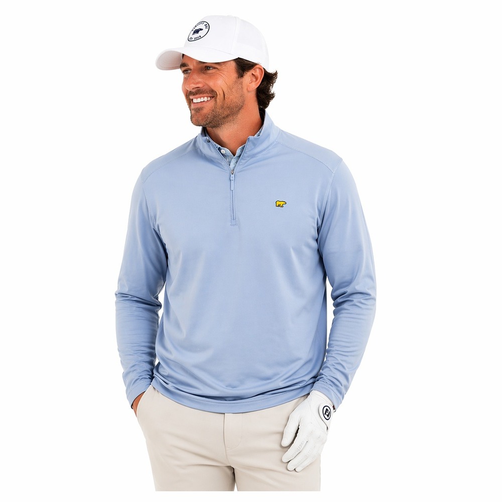 Jack Nicklaus Shirt Mens Large Pullover  Light Blue Quarter Zip Golf Golden Bear